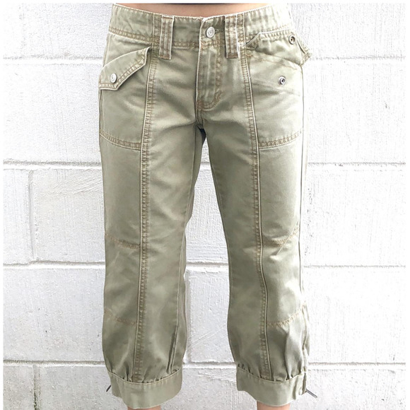 GAP Pants & Jumpsuits Nwt Gap Cropped Cargo Pants 4 Low Rise Army